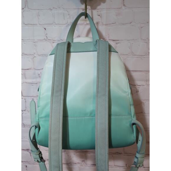 Kate Spade Karissa Backpack Purse Pre-owned Mint Green Ombre Nylon - Picture 8 of 15